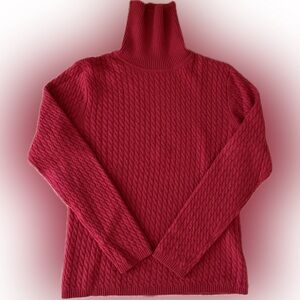 Talbots cashmere red turtleneck sweater. Size S
